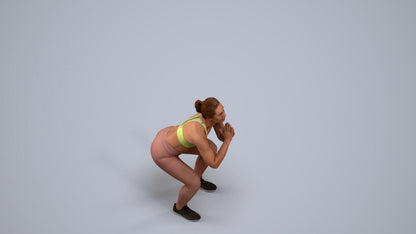 realistic 3D people woman sport, render-ready for V-Ray and Corona, FBX OBJ, back view render
