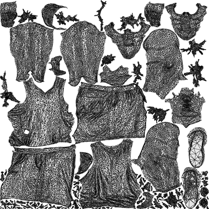 3D people model man sport, scanned human for 3ds Max rendering, wireframe top-down view