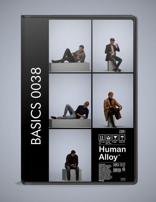 3D human models sitting bundle, 5 photogrammetry scanned people for archviz
