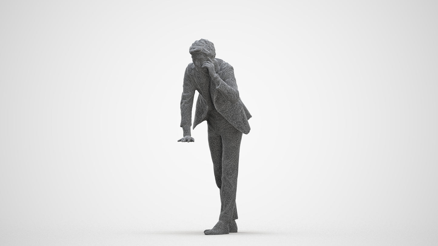 realistic 3D man business, scanned archviz people for Blender and 3ds Max, three-quarter front view render