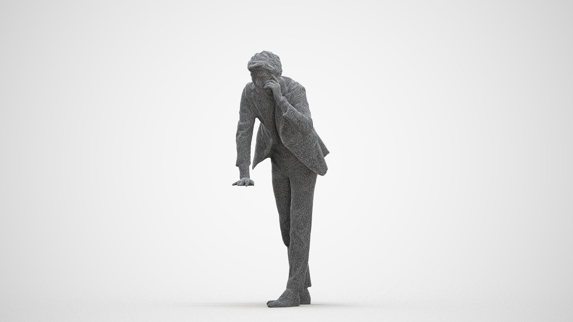 realistic 3D man business, scanned archviz people for Blender and 3ds Max, three-quarter front view render
