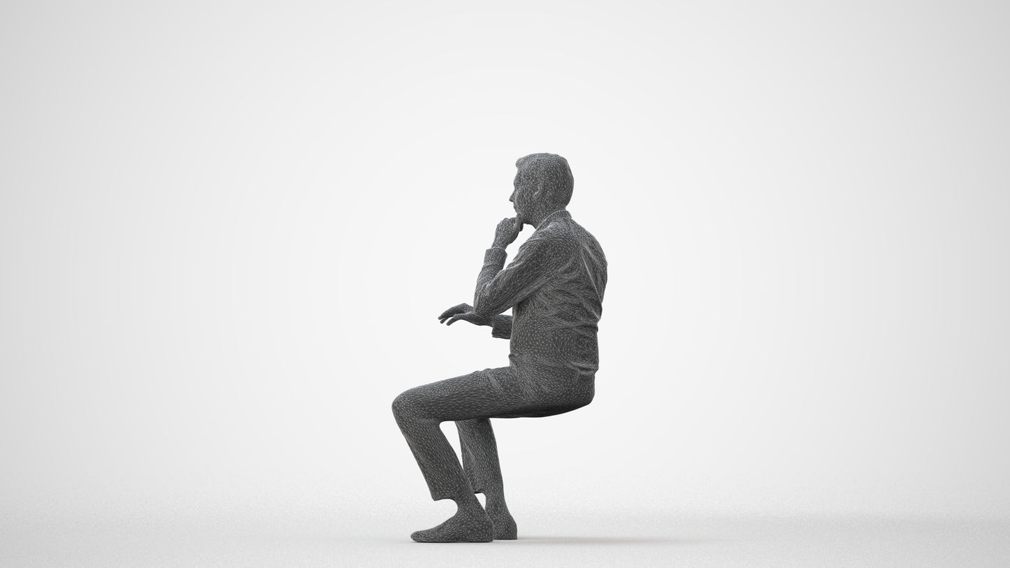 photogrammetry 3D man business, realistic human model archviz FBX, square thumbnail
