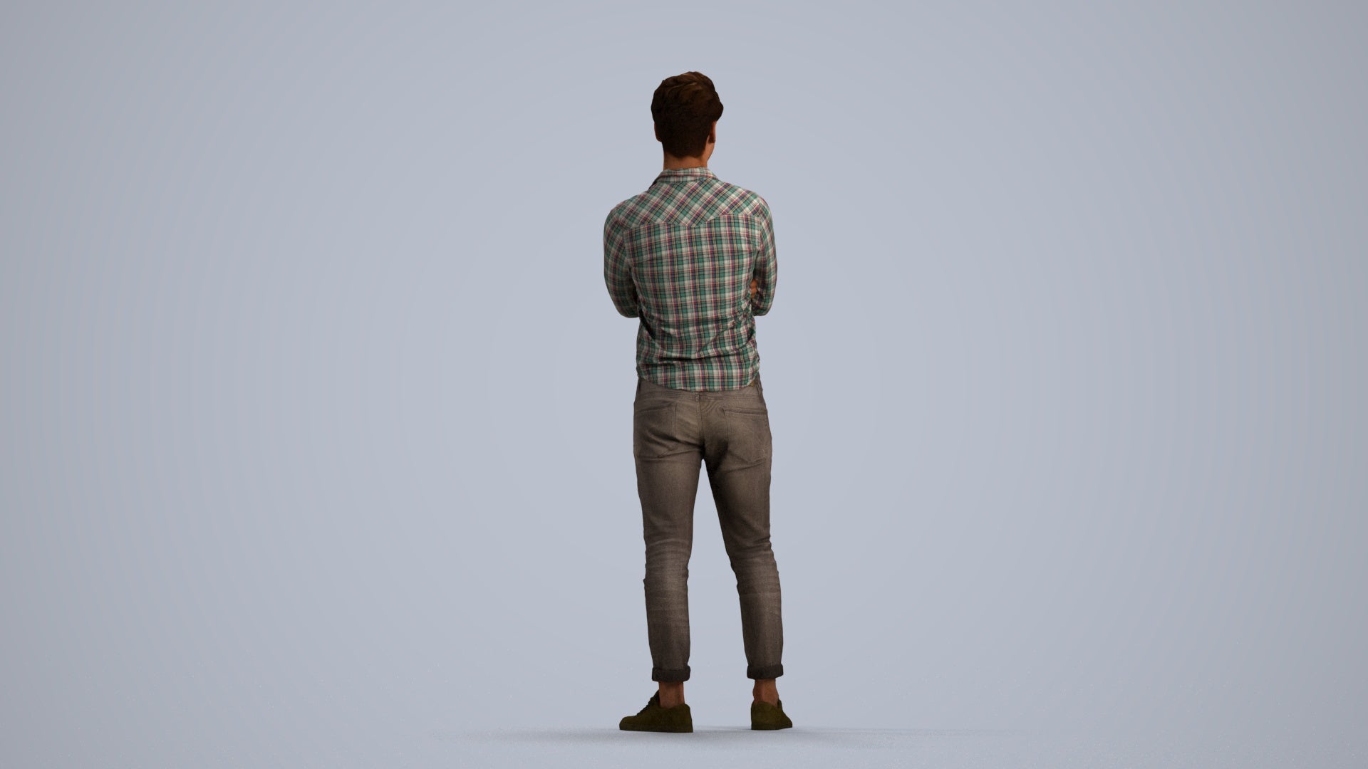 realistic 3D man casual mix, scanned archviz people for Blender and 3ds Max, front view render