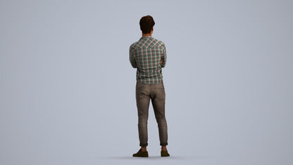 realistic 3D man casual mix, scanned archviz people for Blender and 3ds Max, front view render