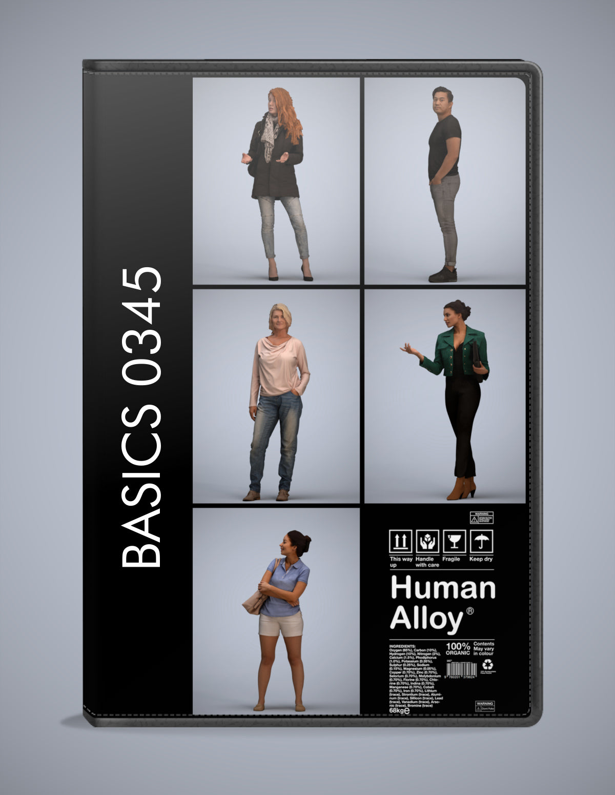 photogrammetry 3D people standing collection, 5 realistic human models archviz FBX