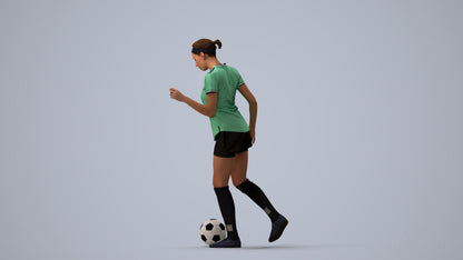 realistic 3D woman sport, scanned archviz people for Blender and 3ds Max, three-quarter view render
