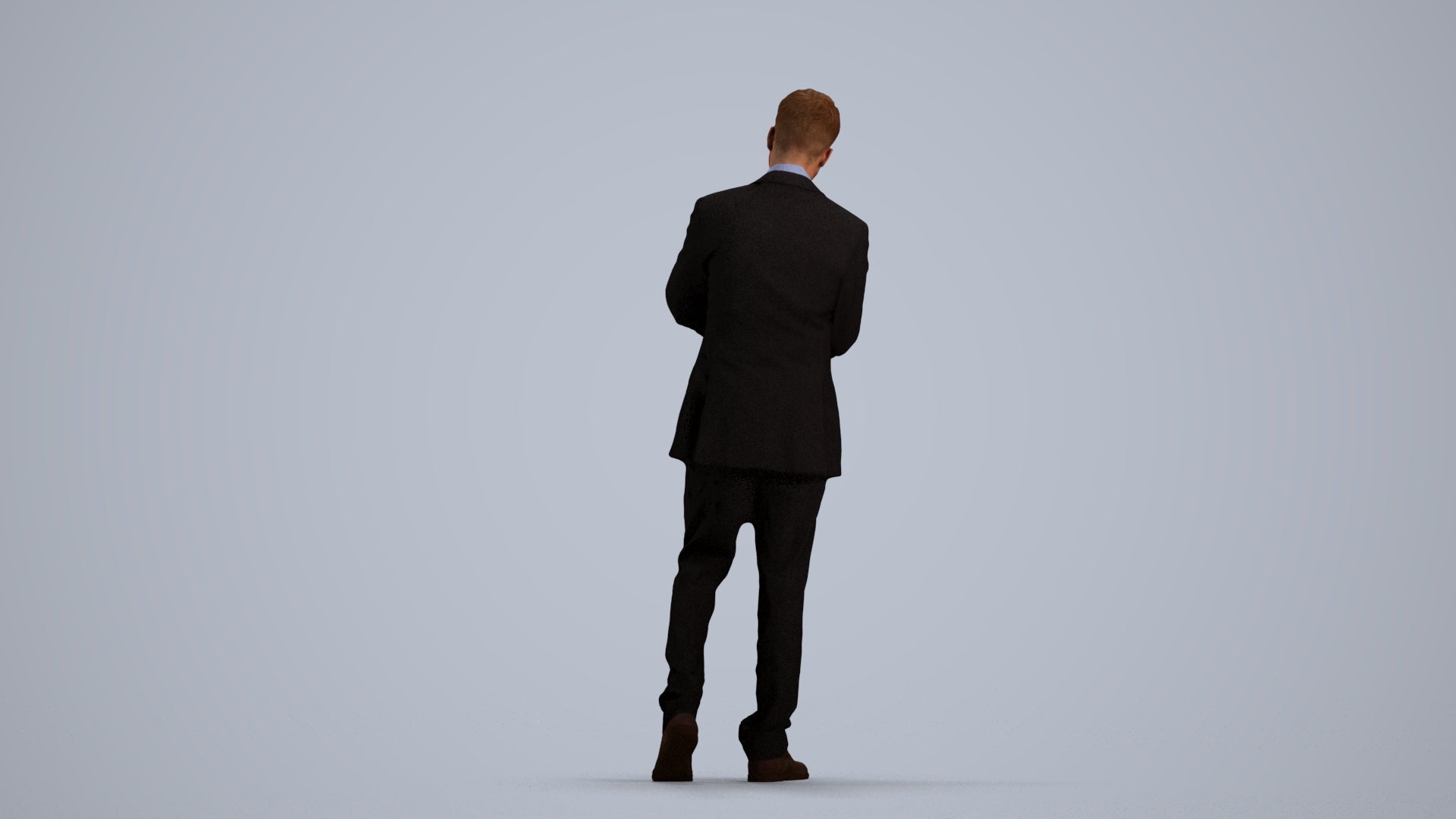 realistic 3D human man business, archviz people FBX OBJ for Blender, front view render
