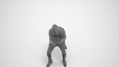 realistic 3D man casual pool, scanned archviz people for Blender and 3ds Max, wireframe three-quarter view