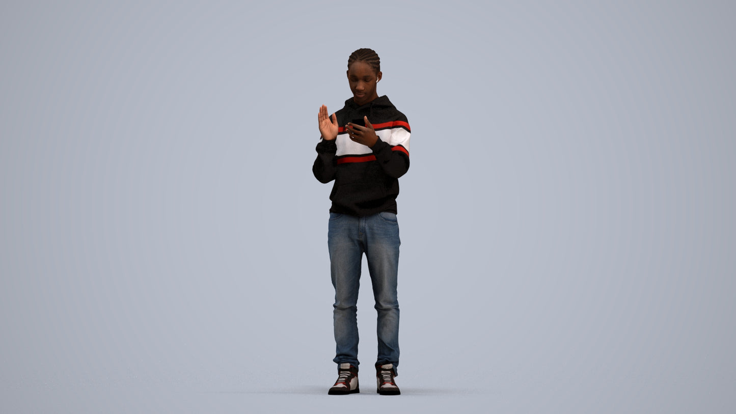 realistic 3D people boy casual kids, render-ready for V-Ray and Corona, FBX OBJ, standing pose render