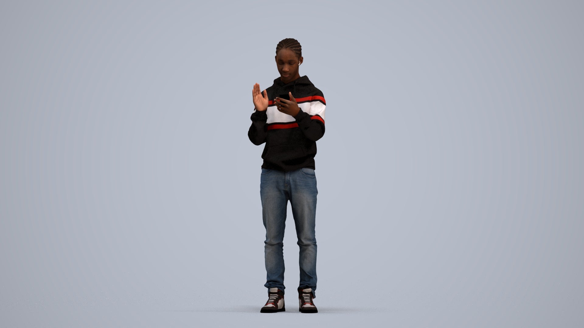 realistic 3D people boy casual kids, render-ready for V-Ray and Corona, FBX OBJ, standing pose render