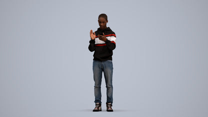 realistic 3D people boy casual kids, render-ready for V-Ray and Corona, FBX OBJ, standing pose render