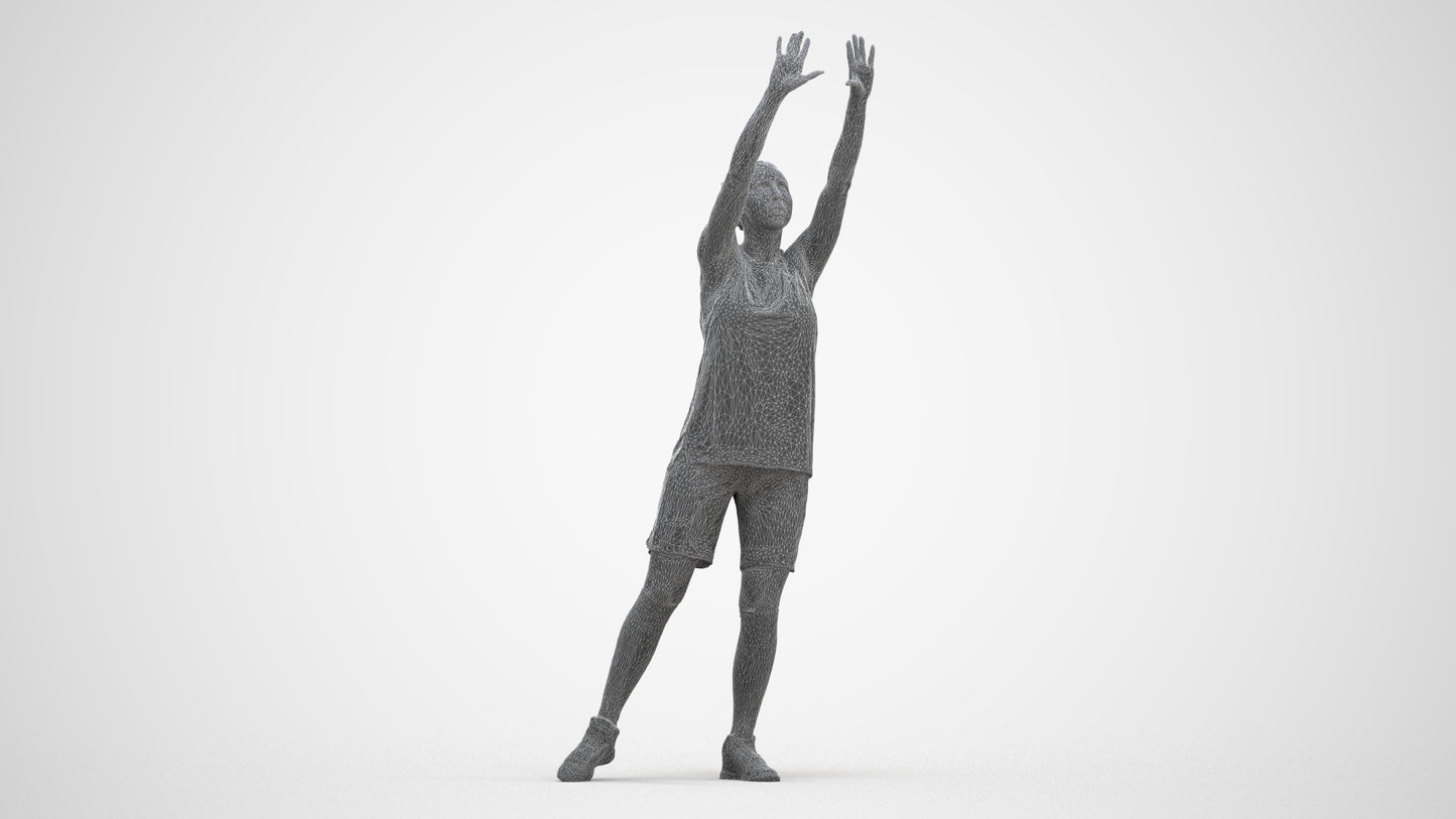 3D people model woman sport, scanned human for 3ds Max rendering, three-quarter front view render