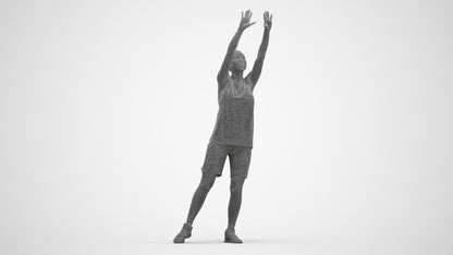 3D people model woman sport, scanned human for 3ds Max rendering, three-quarter front view render