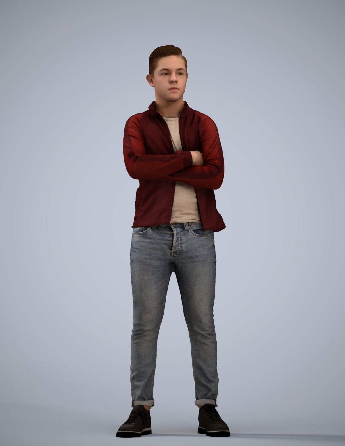 realistic 3D people boy casual kids, render-ready for V-Ray and Corona, FBX OBJ