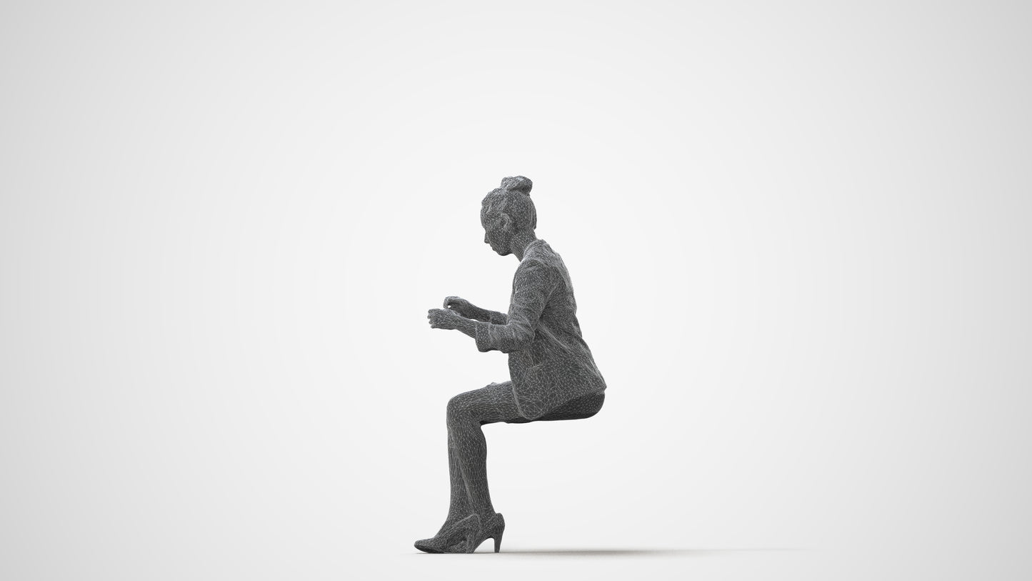 3D scanned woman business, photorealistic archviz people for Enscape and SketchUp, square thumbnail