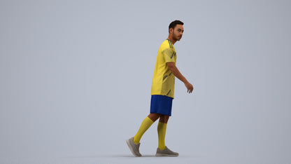 photogrammetry 3D man sport, realistic human model archviz FBX, side view render