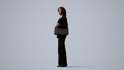 scanned 3D senior woman business, photogrammetry people for Enscape and V-Ray, three-quarter view render