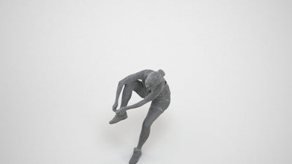 realistic 3D woman sport, scanned archviz people for Blender and 3ds Max, wireframe three-quarter view