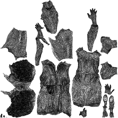 realistic 3D human woman casual walking, archviz people FBX OBJ for Blender, wireframe top-down view