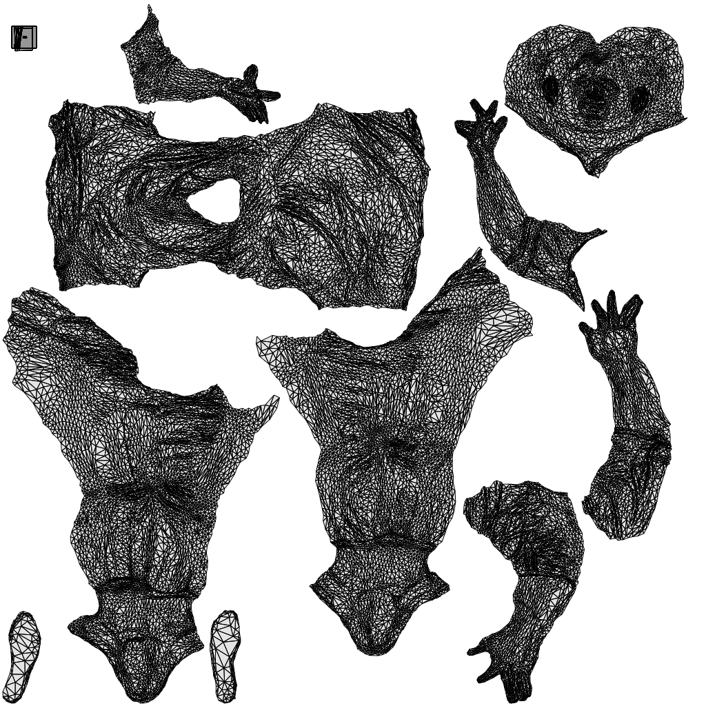 realistic 3D man casual sitting, scanned archviz people for Blender and 3ds Max, wireframe top-down view