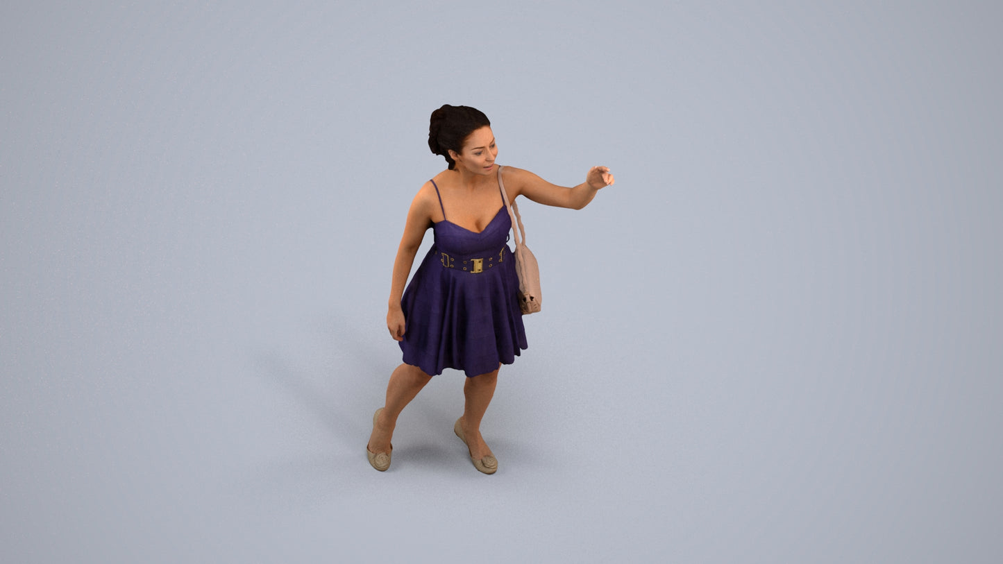 realistic 3D human woman formal formalaffairs, archviz people FBX OBJ for Blender, back view render