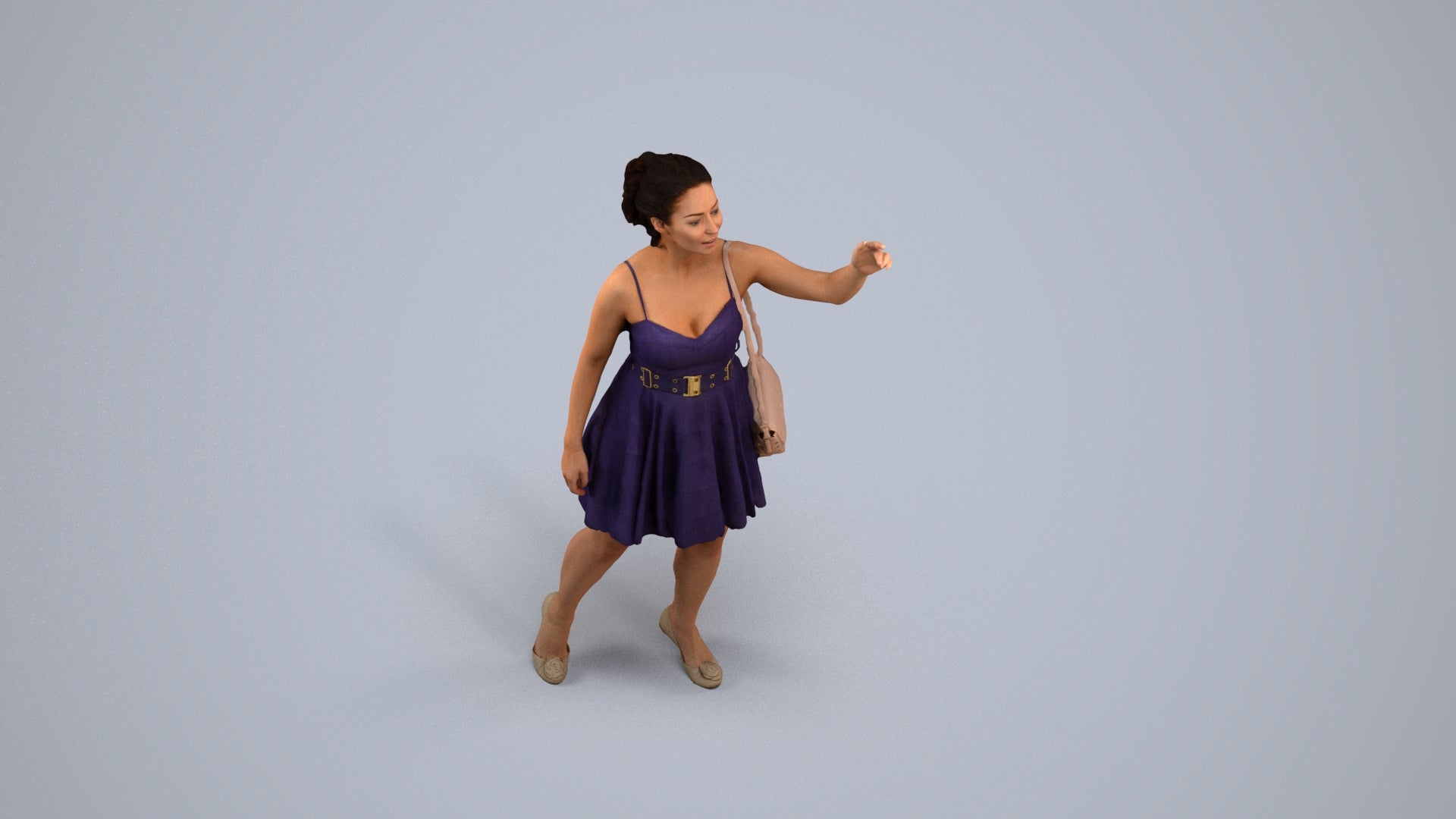 realistic 3D human woman formal formalaffairs, archviz people FBX OBJ for Blender, back view render