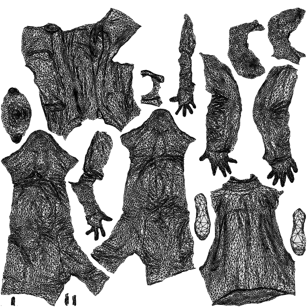 3D human model man casual standing, photogrammetry scanned person for archviz, wireframe top-down view