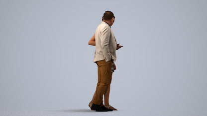 realistic 3D people woman casual couple, render-ready for V-Ray and Corona, FBX OBJ, side view render