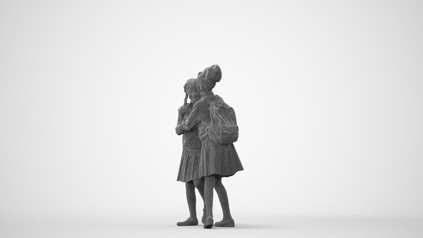realistic 3D human girl kids, archviz people FBX OBJ for Blender, square thumbnail