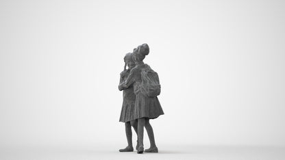 realistic 3D human girl kids, archviz people FBX OBJ for Blender, square thumbnail