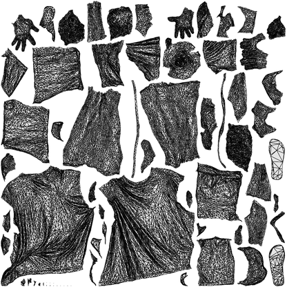 scanned 3D man casual walking, photogrammetry people for Enscape and V-Ray, wireframe top-down view