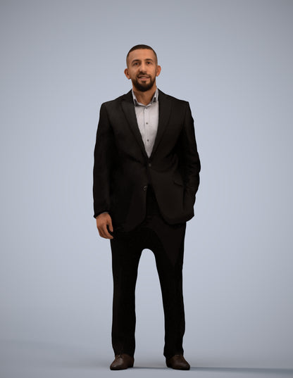 realistic 3D man business, scanned archviz people for Blender and 3ds Max