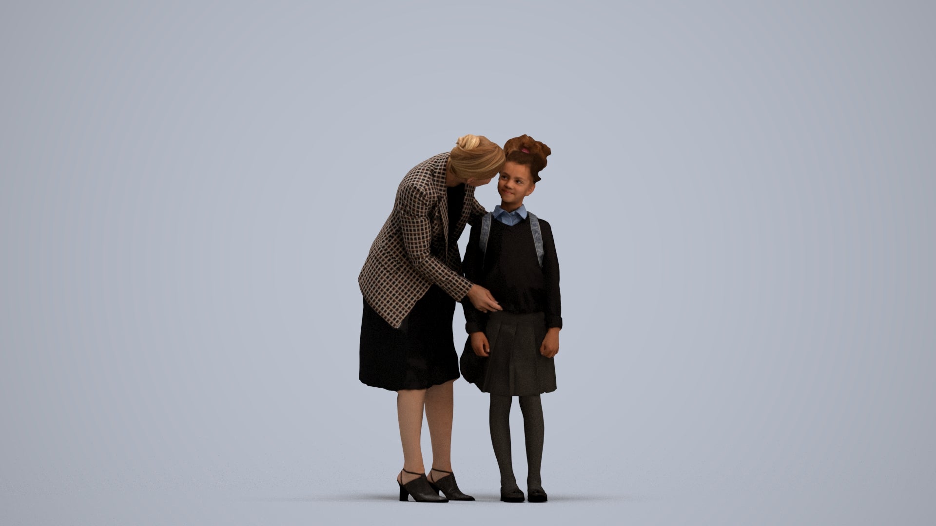 3D people model boy kids, scanned human for 3ds Max rendering, standing pose render