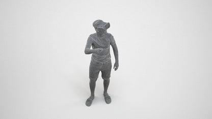 photogrammetry 3D boy casual kids, realistic human model archviz FBX, wireframe three-quarter view