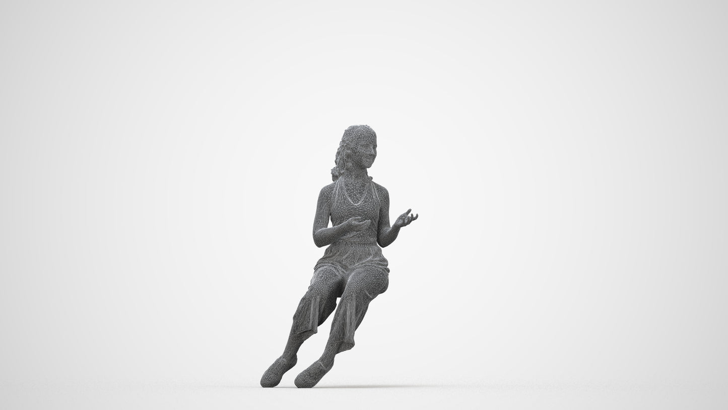 3D people model girl casual kids, scanned human for 3ds Max rendering, wireframe back view