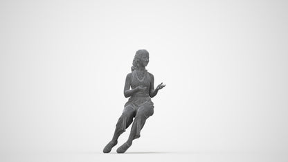 3D people model girl casual kids, scanned human for 3ds Max rendering, wireframe back view