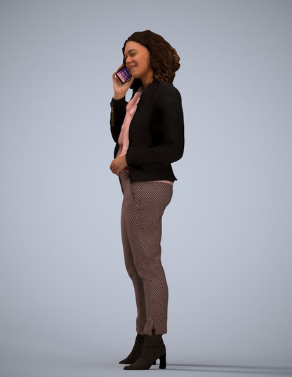 scanned 3D woman business standing, photogrammetry people for Enscape and V-Ray