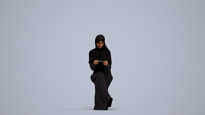 realistic 3D woman sitting, scanned archviz people for Blender and 3ds Max, standing pose render