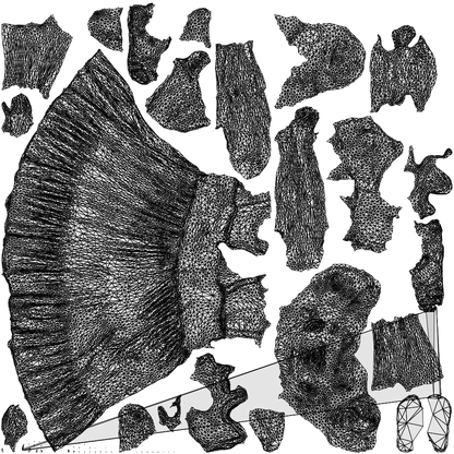 scanned 3D girl casual kids, photogrammetry people for Enscape and V-Ray, wireframe top-down view