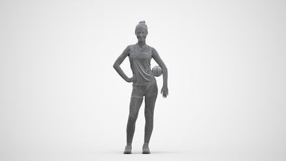 3D people model girl sport, scanned human for 3ds Max rendering, three-quarter front view render
