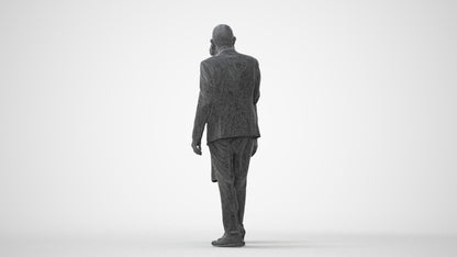 3D human model senior woman business, photogrammetry scanned person for archviz, square thumbnail