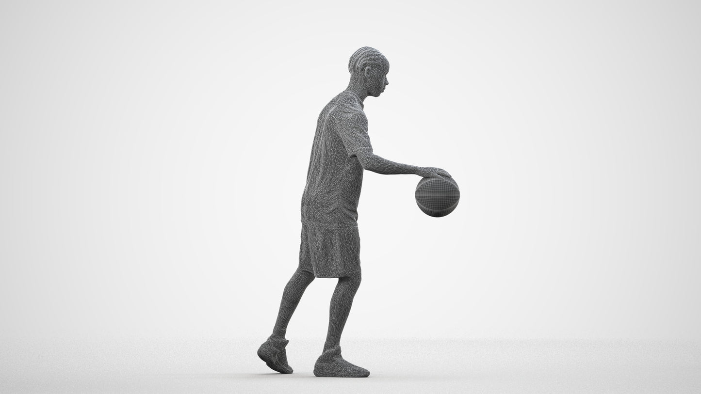 realistic 3D people boy sport kids, render-ready for V-Ray and Corona, FBX OBJ, wireframe side view