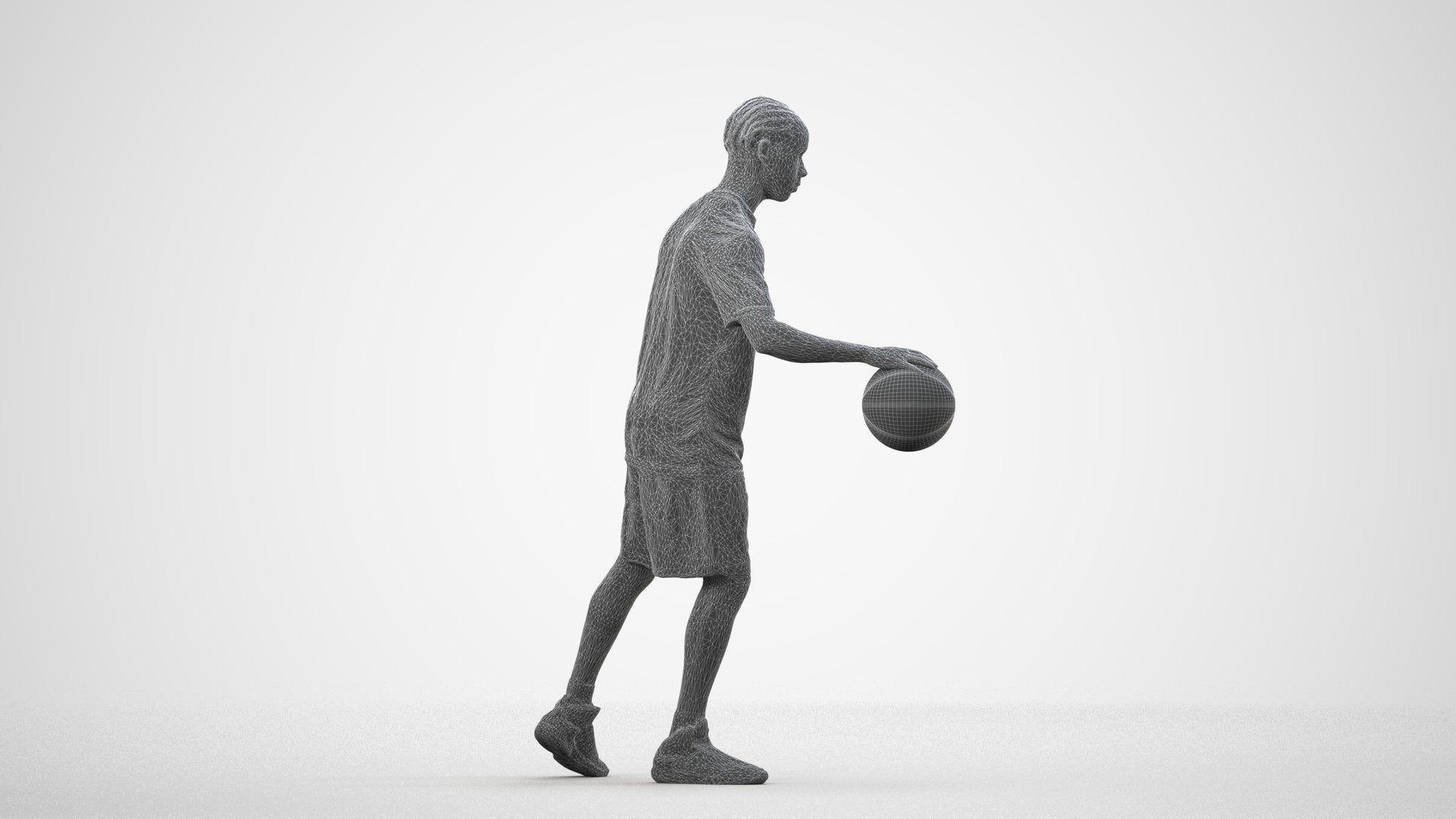 realistic 3D people boy sport kids, render-ready for V-Ray and Corona, FBX OBJ, wireframe side view