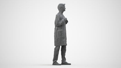 realistic 3D people man medical, render-ready for V-Ray and Corona, FBX OBJ, wireframe side view
