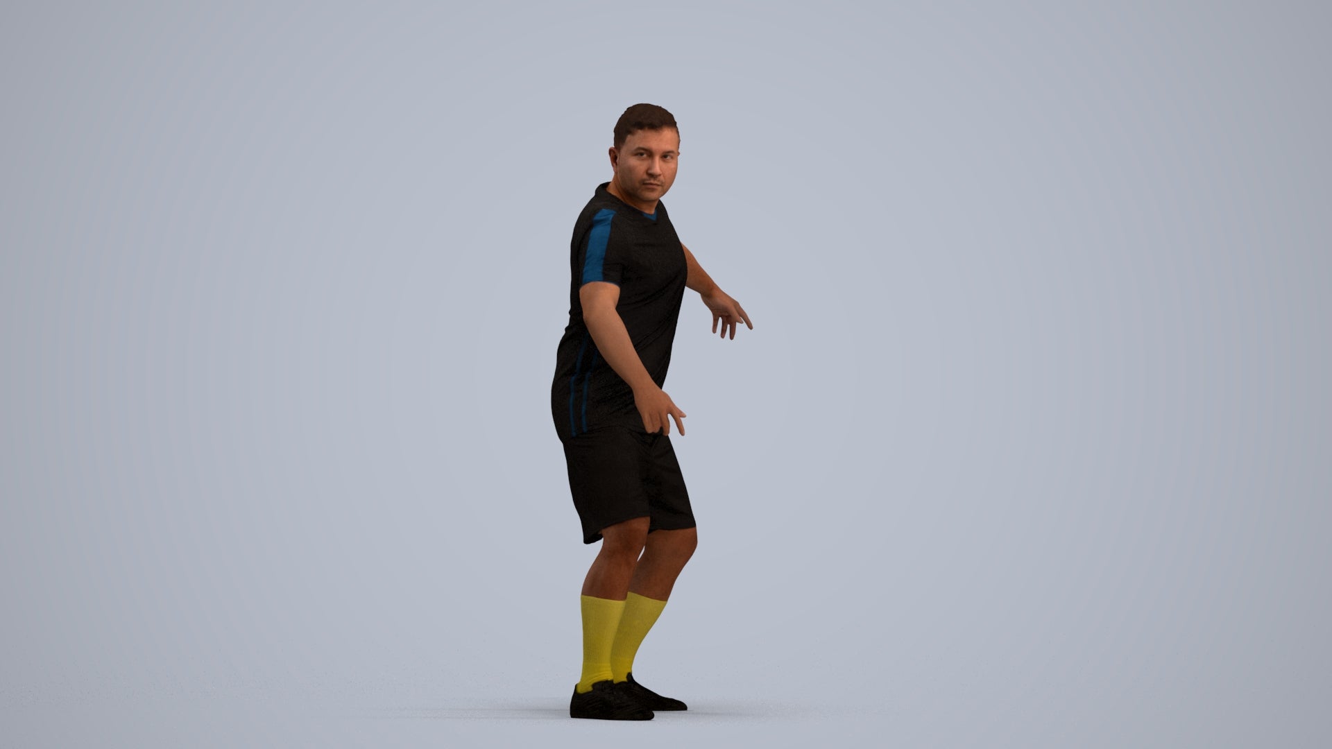 photogrammetry 3D man sport, realistic human model archviz FBX, standing pose render