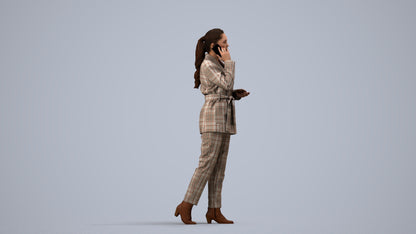 3D scanned woman business, photorealistic archviz people for Enscape and SketchUp, side view render