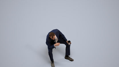 photogrammetry 3D senior man business, realistic human model archviz FBX, back view render