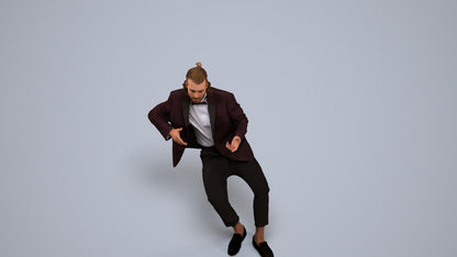 realistic 3D human man formal formalaffairs, archviz people FBX OBJ for Blender, back view render