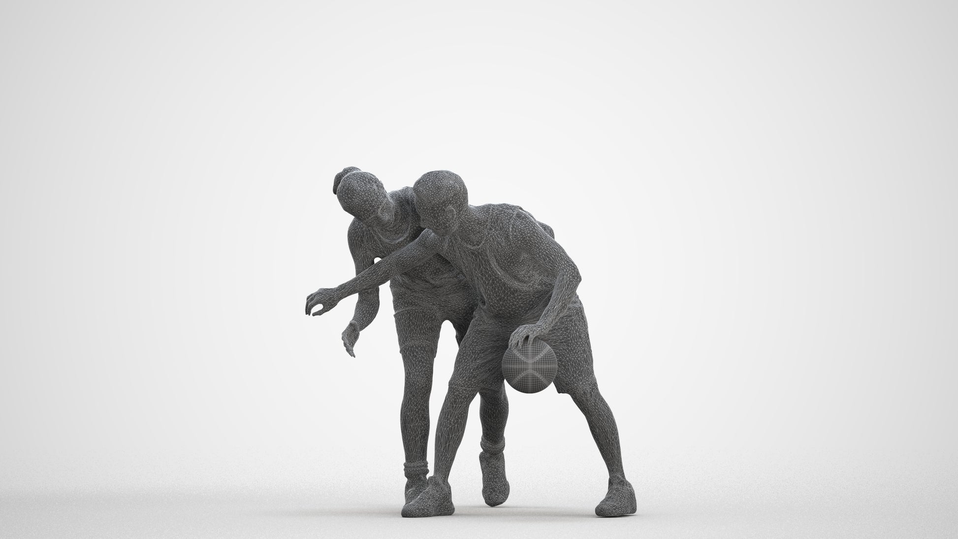 3D scanned man sport, photorealistic archviz people for Enscape and SketchUp, three-quarter front view render