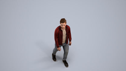 realistic 3D boy casual kids, scanned archviz people for Blender and 3ds Max, back view render